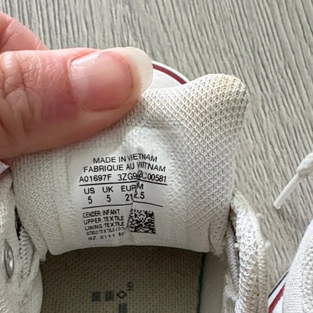 Converse Kids All Star White Red Sneakers